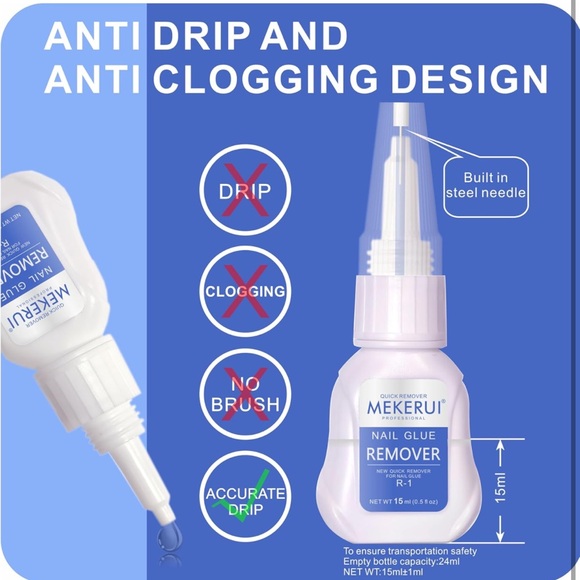 New Upgrade Super Strong Nail Glue Gel and Quickly Nail Glue Remover Kit - Picture 4 of 11